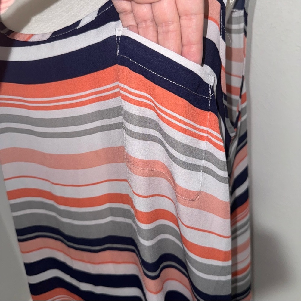 *3 for $15* Torrid Striped Tank Top Blue/ Orange Lightweight Size 2/2X - Picture 3 of 13